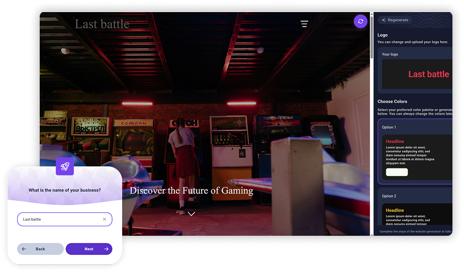 Creador web con IA - Describe tu negocio y genera tu web automáticamente