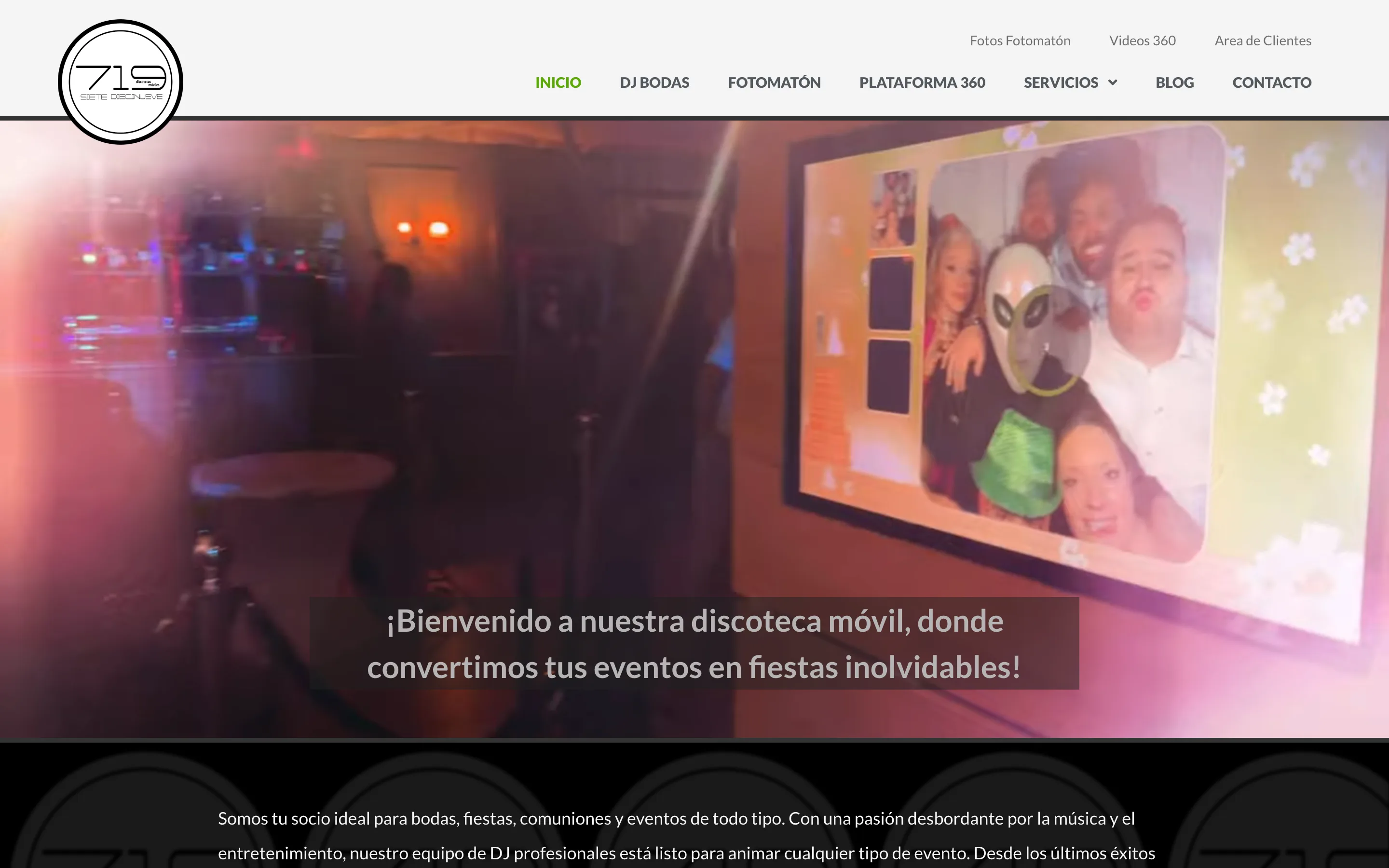 Diseño web de 719 Discotecas Móviles creado por VisualTec HOST