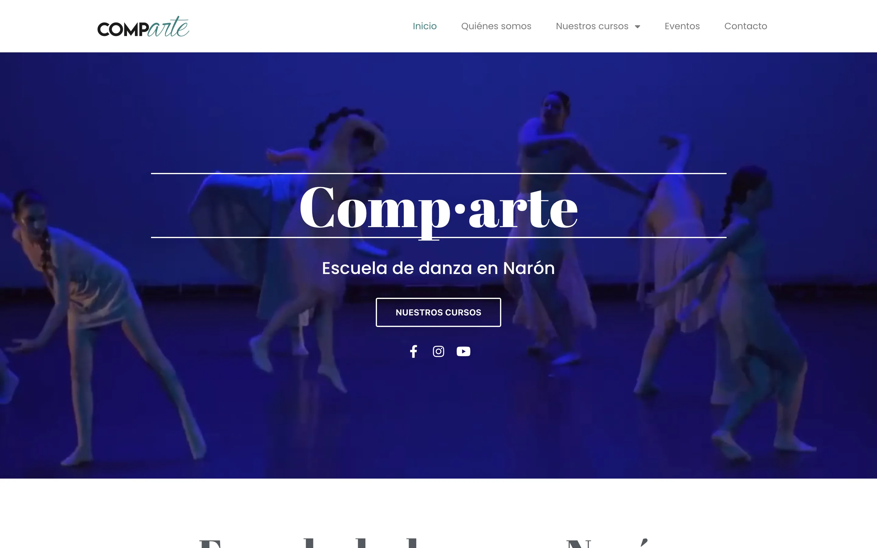 Diseño web de Escuela Danza Comparte creado por VisualTec HOST