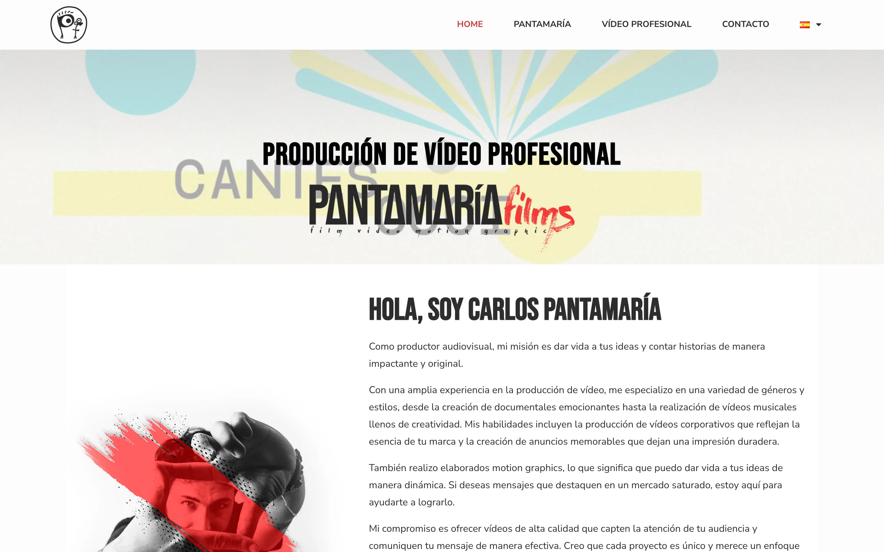 Diseño web de Panta María Films creado por VisualTec HOST